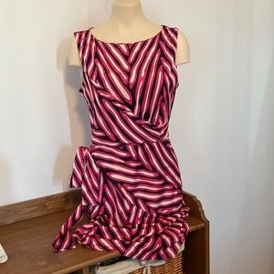 DVF Fushia Print Silk Dress Size 10